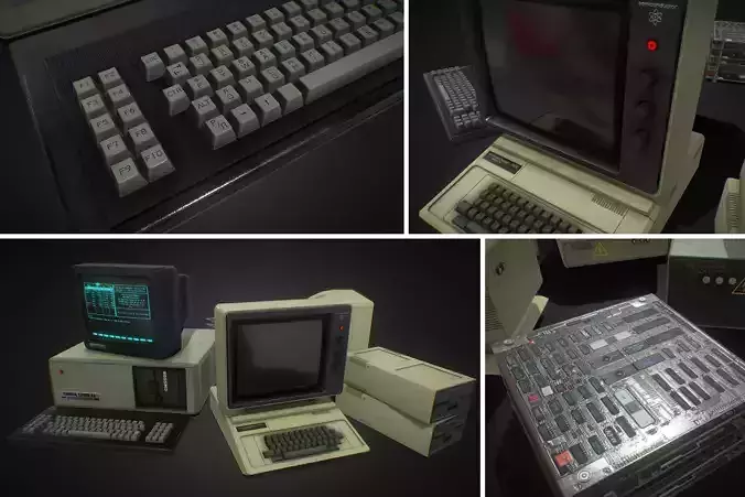 Retro Computer Low-poly 3D model