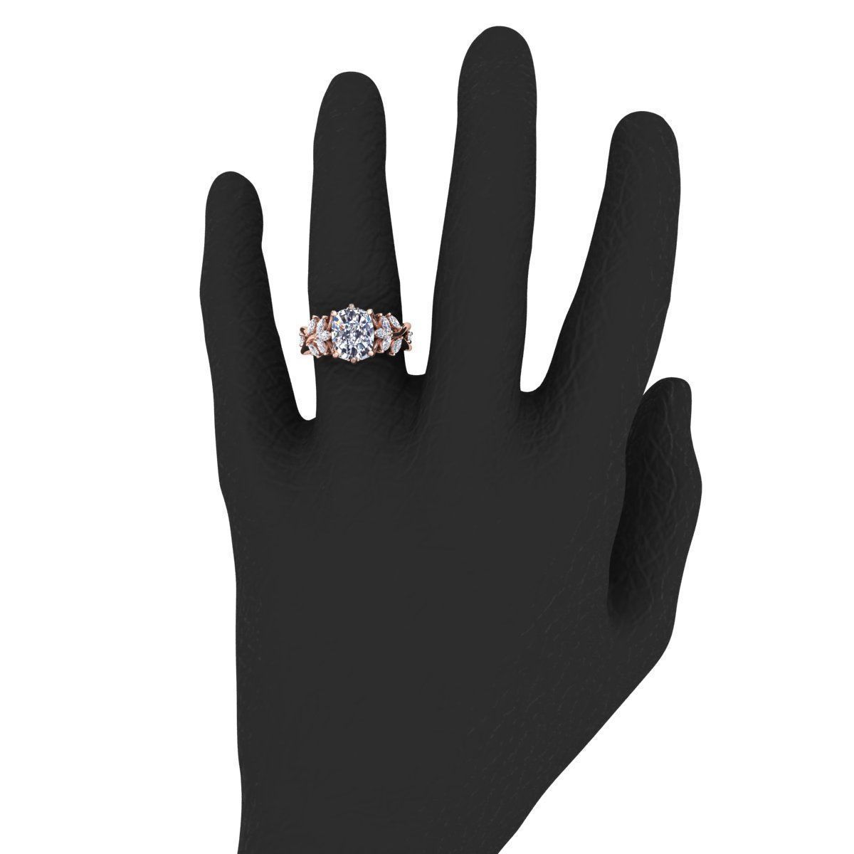 Engagement rings Cushion stone  3D print model_12