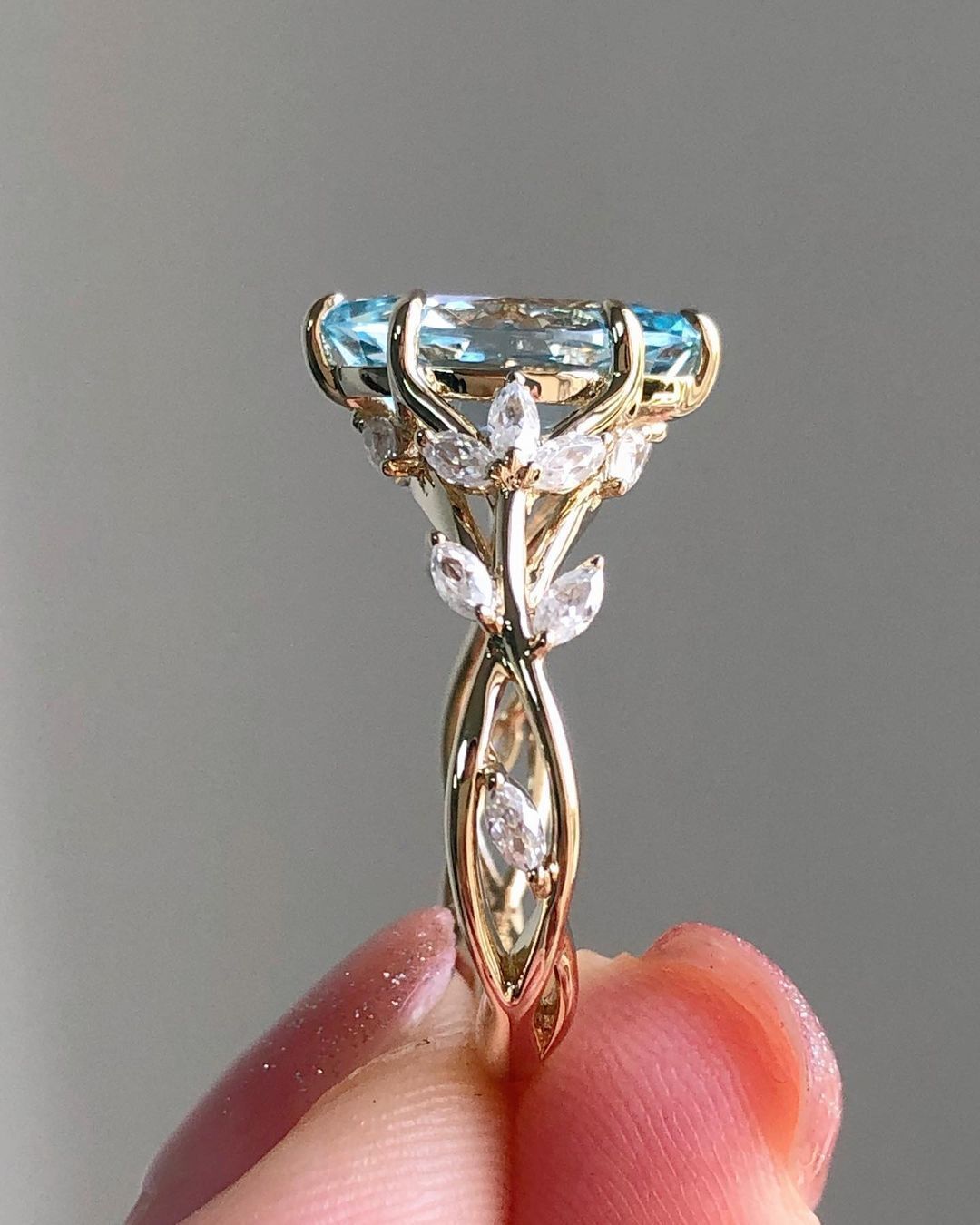 Engagement rings Cushion stone  3D print model_4