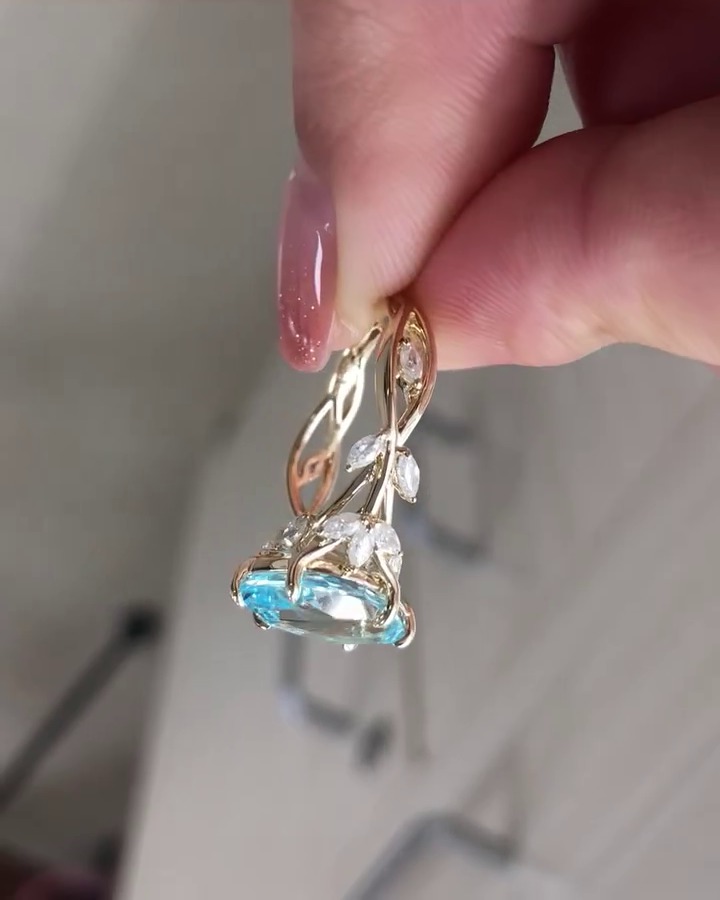 Engagement rings Cushion stone  3D print model_2