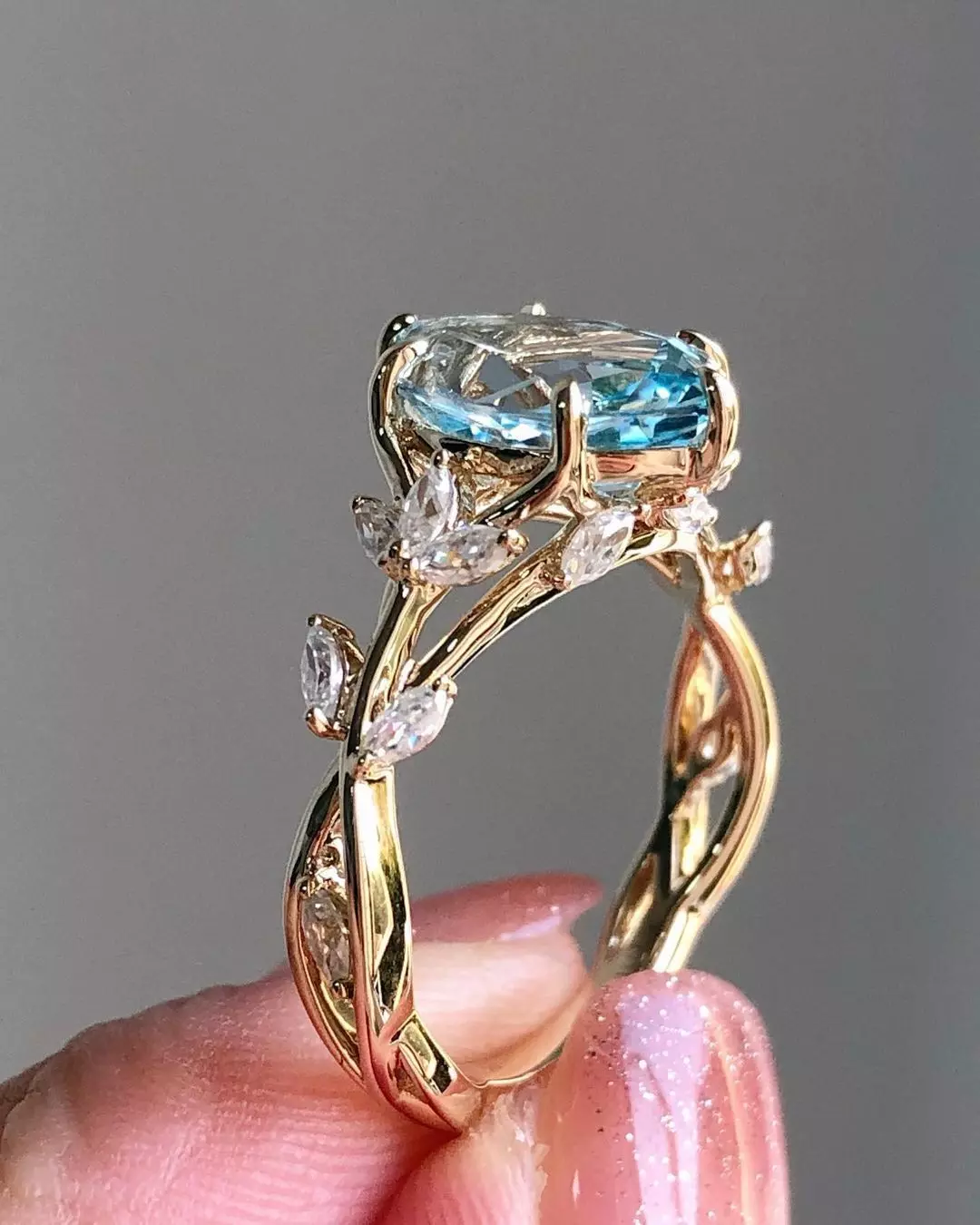 Engagement rings Cushion stone  3D print model_0