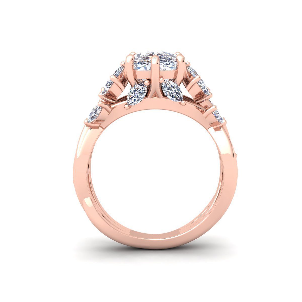 Engagement rings Cushion stone  3D print model_15