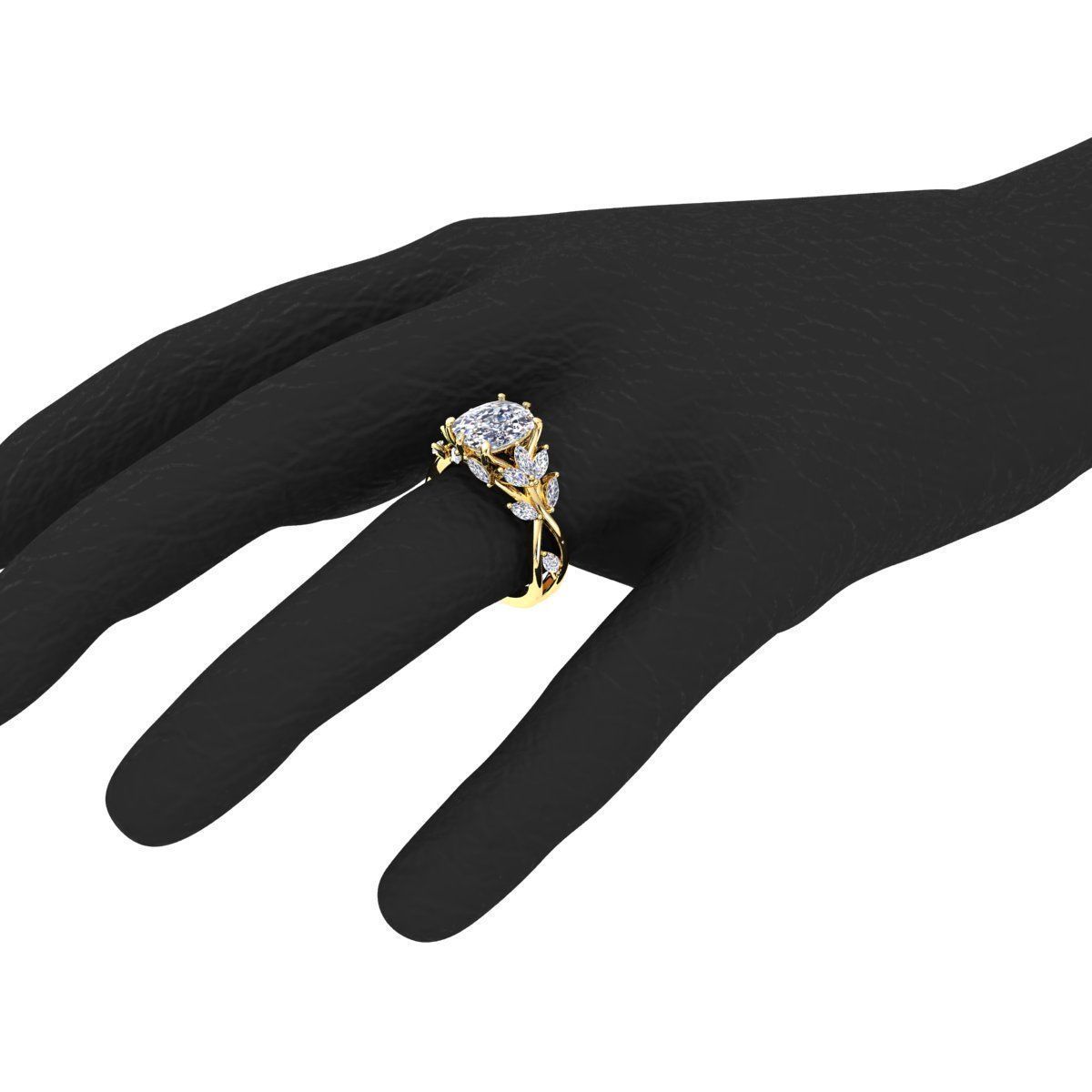 Engagement rings Cushion stone  3D print model_9