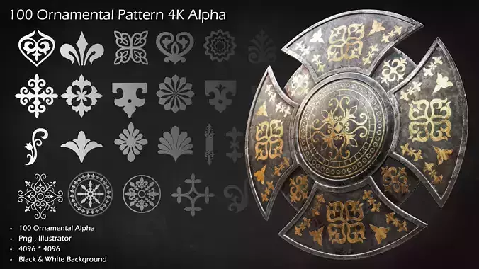 100 Ornamental Pattern 4K Alpha