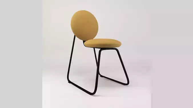 Yellow Fabric Dining Chair