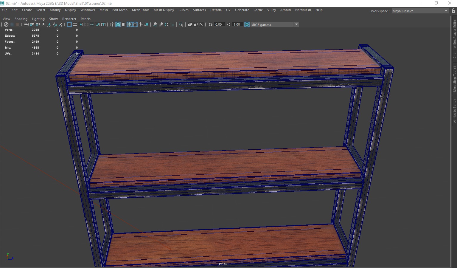 low poly shelf 3D Model Low-poly 3D model_5