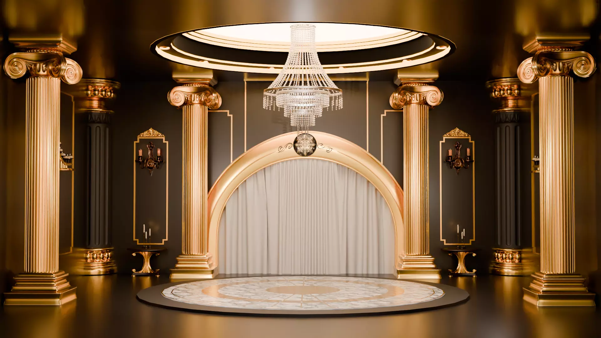 Opulent Classical Interior Scene 3D Model Free 3D model