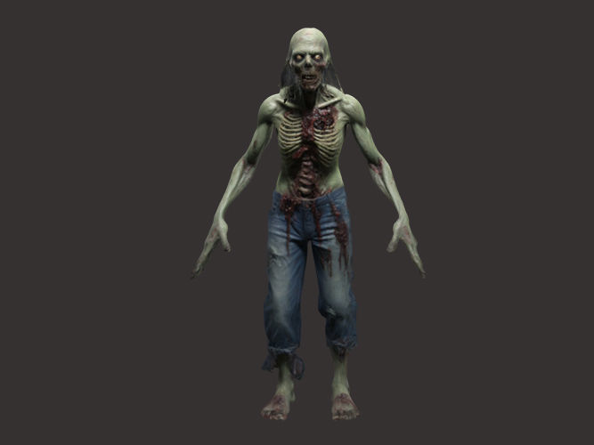 Scary zombie for 3d game 3D model_1