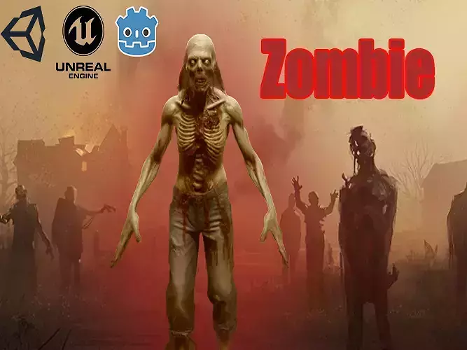Scary zombie for 3d game 3D model