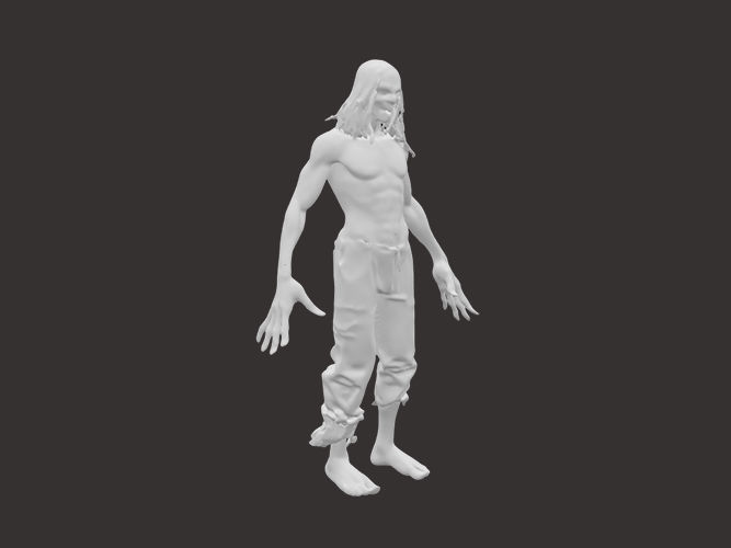 Scary zombie for 3d game 3D model_4