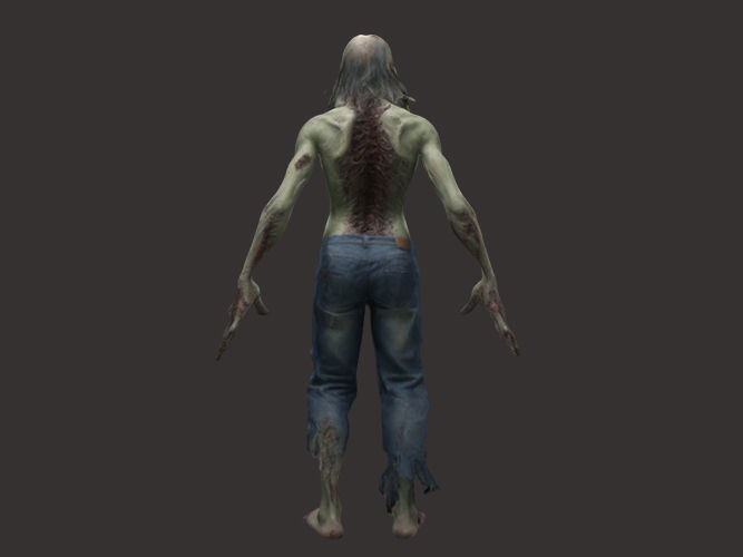 Scary zombie for 3d game 3D model_3