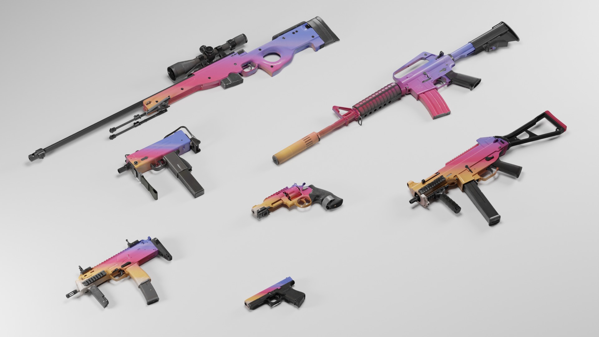 CS2 Fade Collection 3D model_2