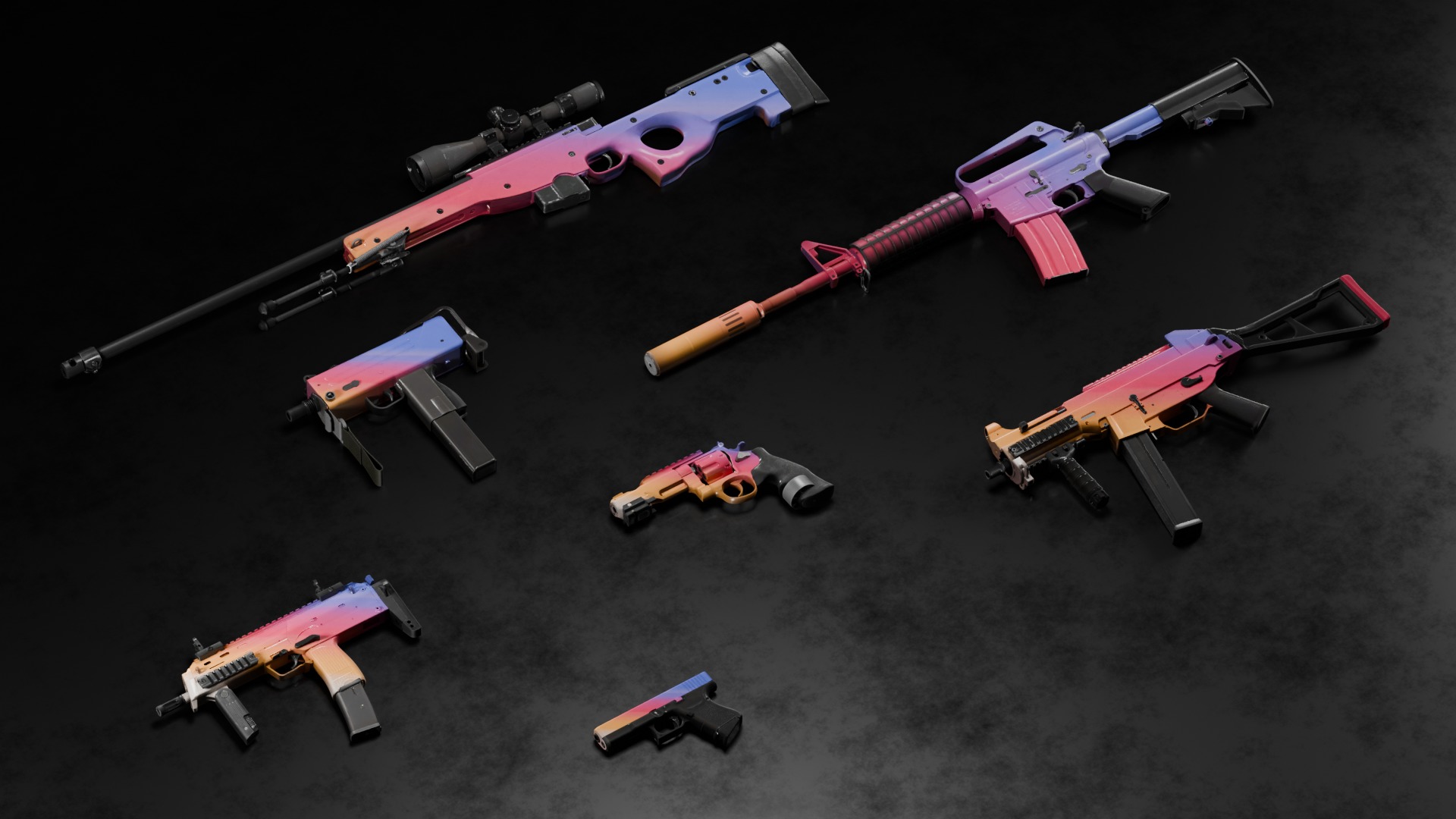 CS2 Fade Collection 3D model_1