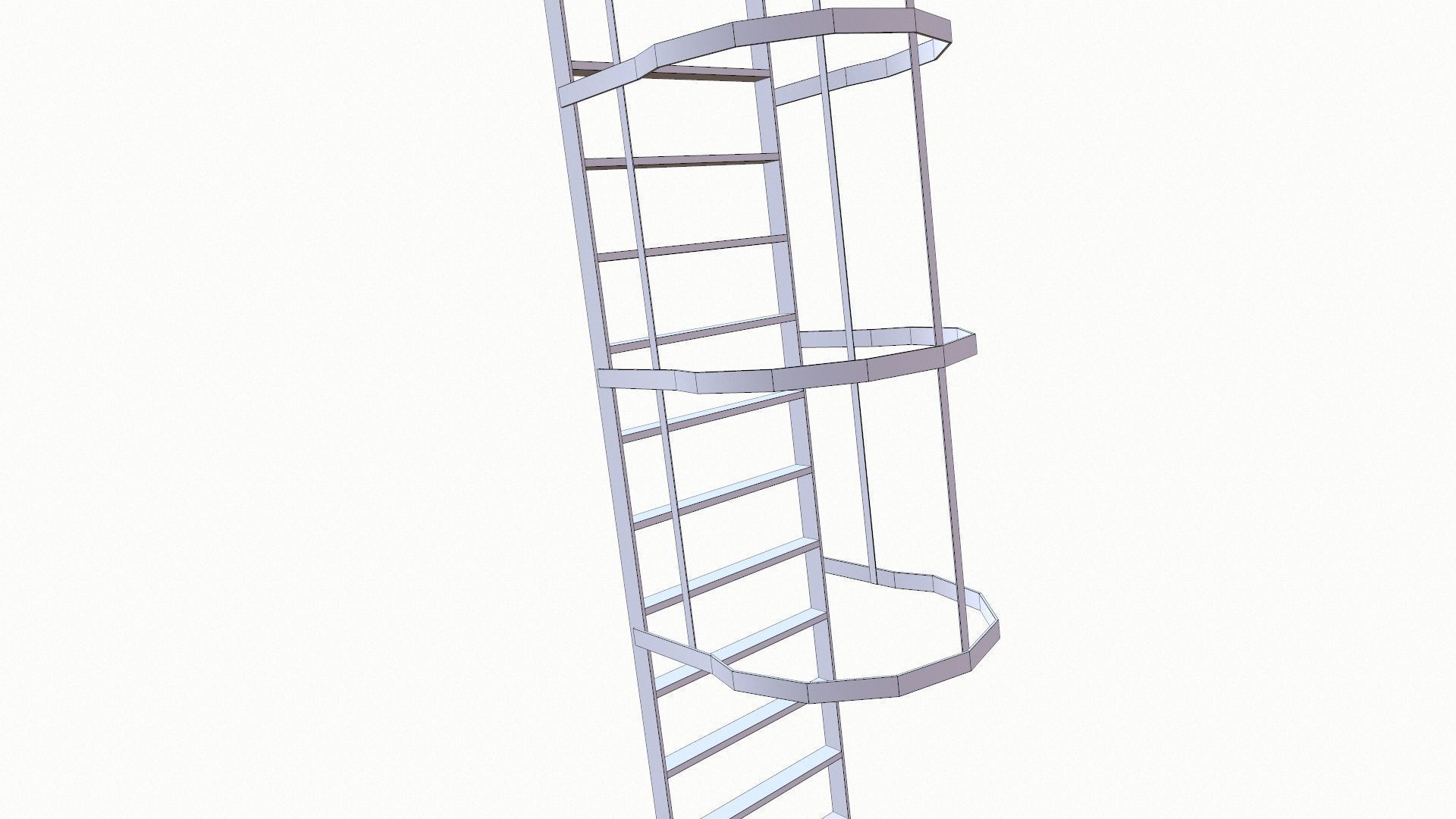 Ladder Low-poly 3D model_8