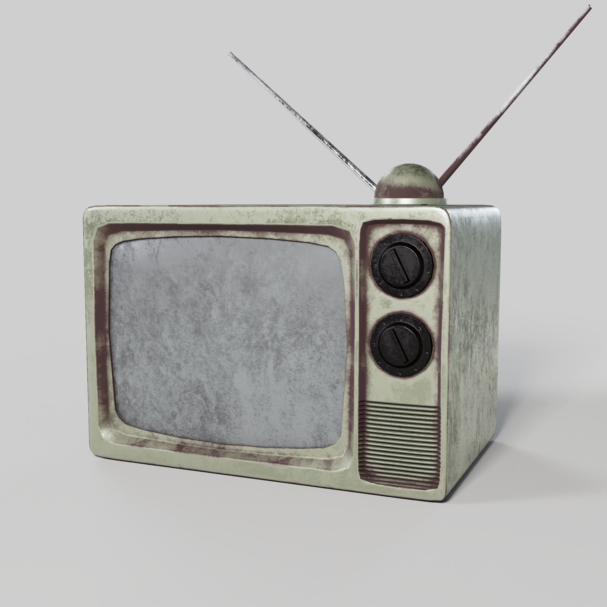 Old TV Low-poly 3D model_1