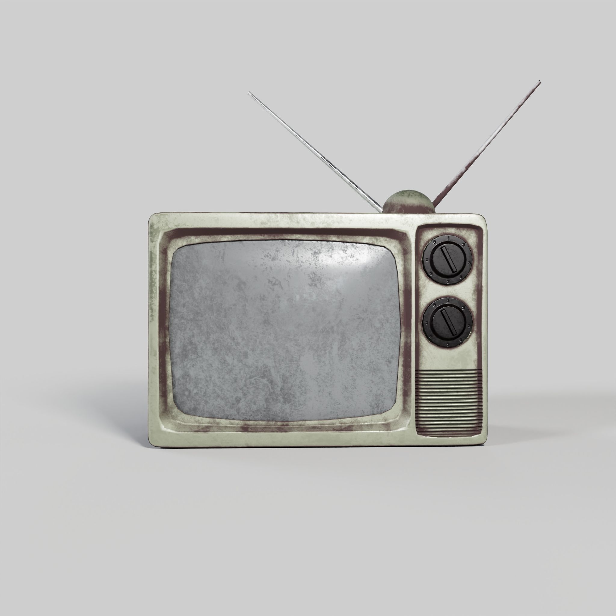 Old TV Low-poly 3D model_2