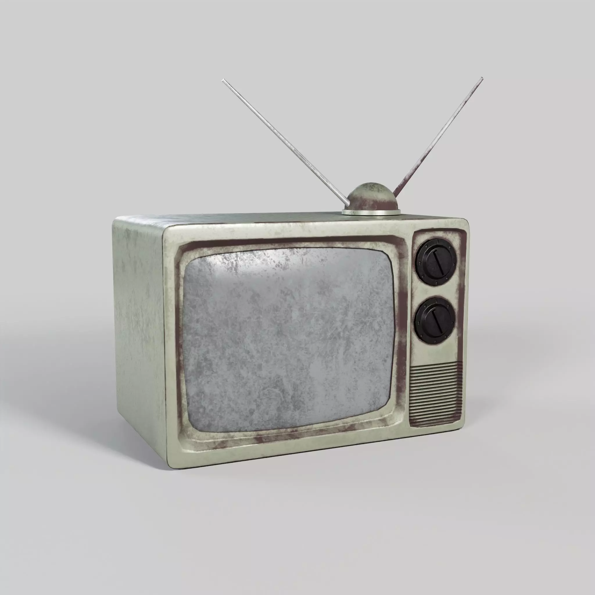 Old TV Low-poly 3D model_0