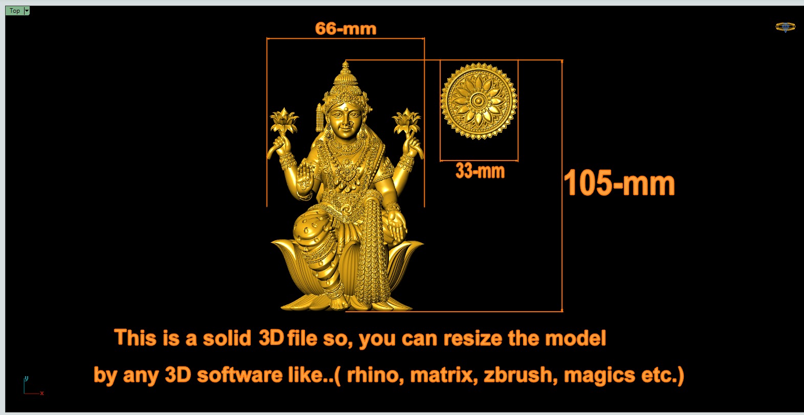 Lakshmi-Mata 3D-Print-Model-Dhanlakshmi 3D print model_2