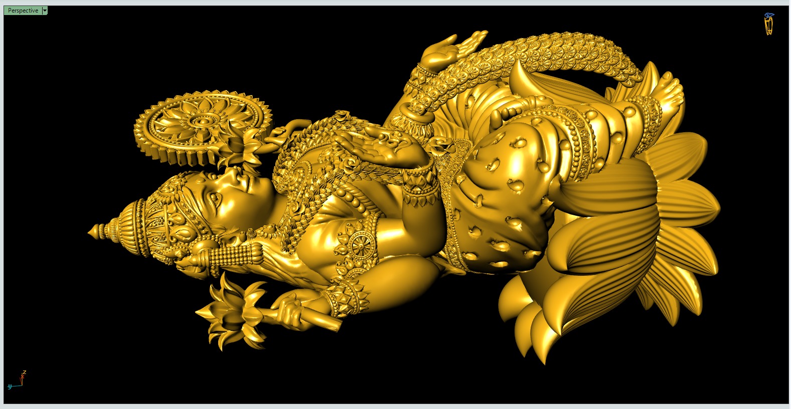 Lakshmi-Mata 3D-Print-Model-Dhanlakshmi 3D print model_6