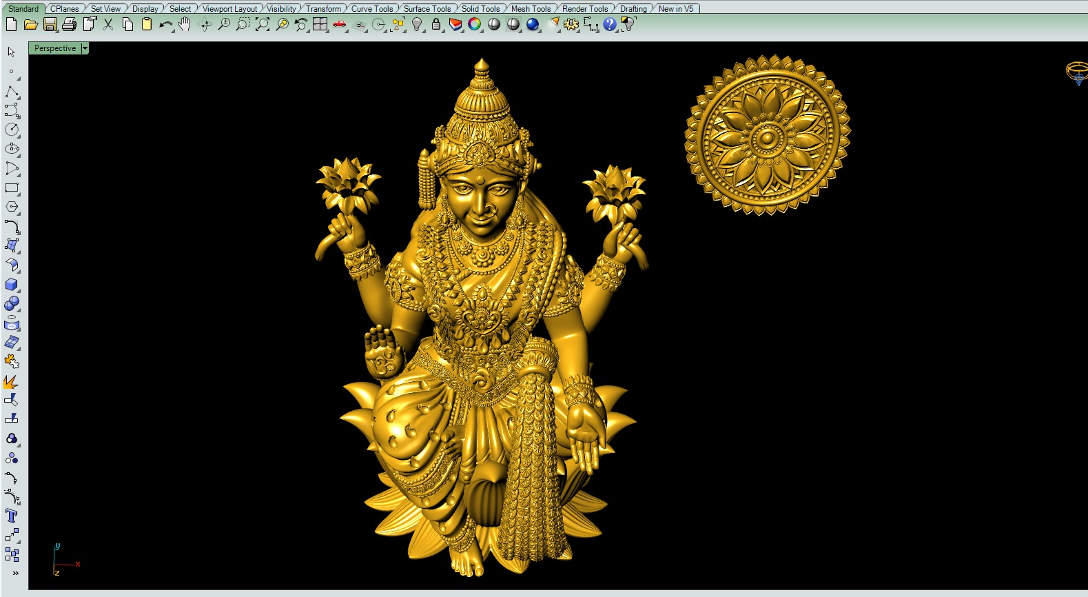 Lakshmi-Mata 3D-Print-Model-Dhanlakshmi 3D print model_4