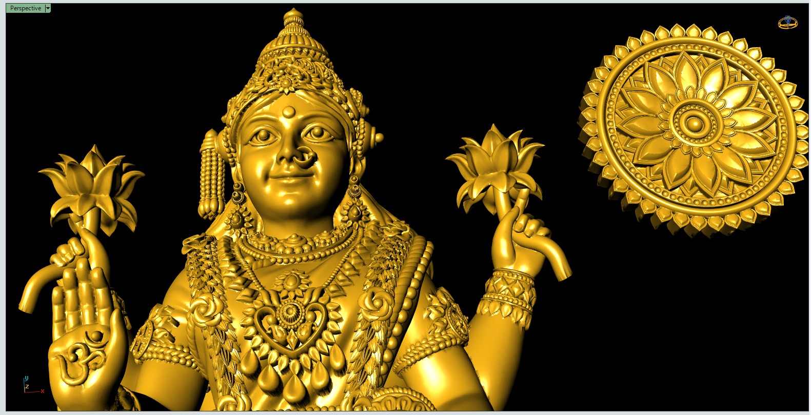 Lakshmi-Mata 3D-Print-Model-Dhanlakshmi 3D print model_3
