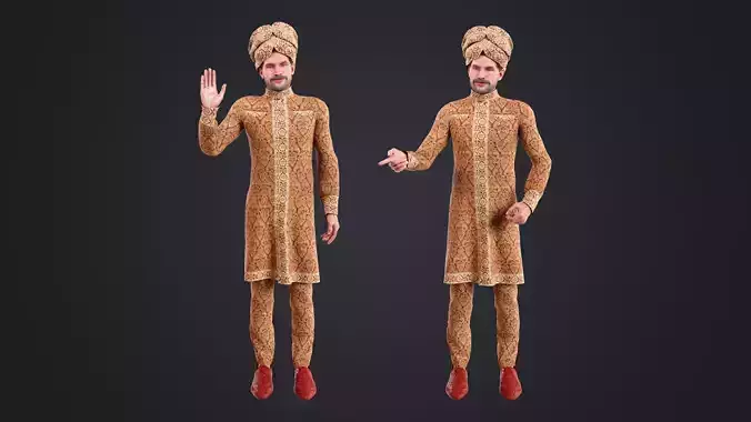 Indian Man Rigged Low-poly 3D model