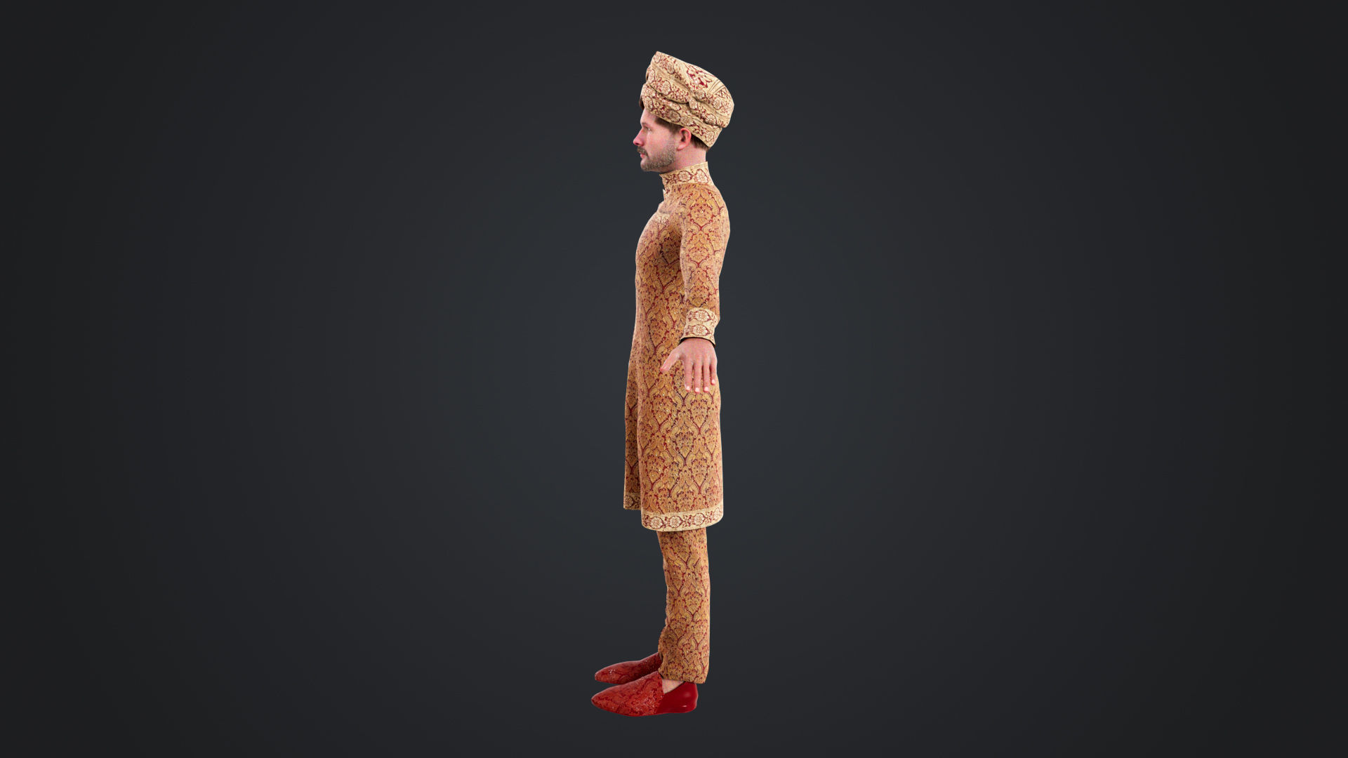 Indian couple Rigged Low-poly 3D model_5