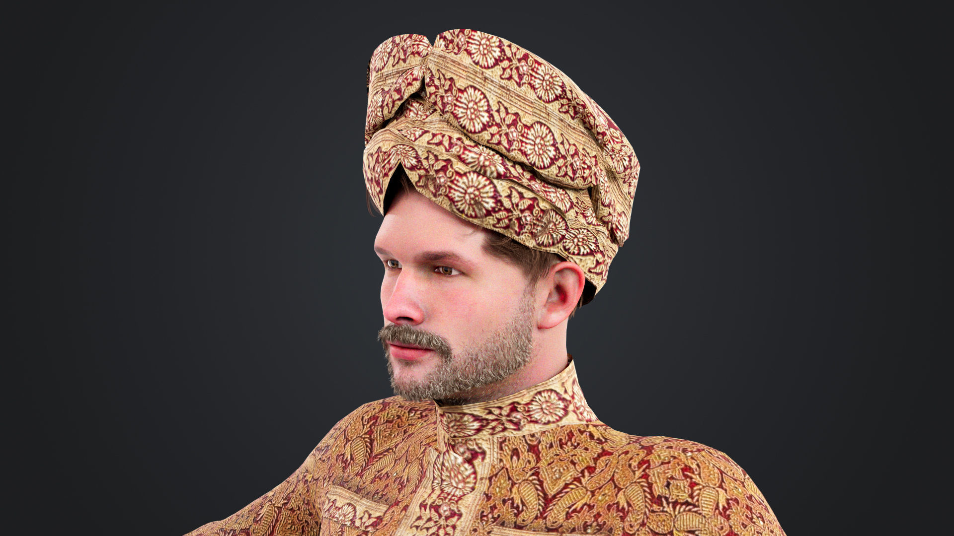 Indian couple Rigged Low-poly 3D model_9