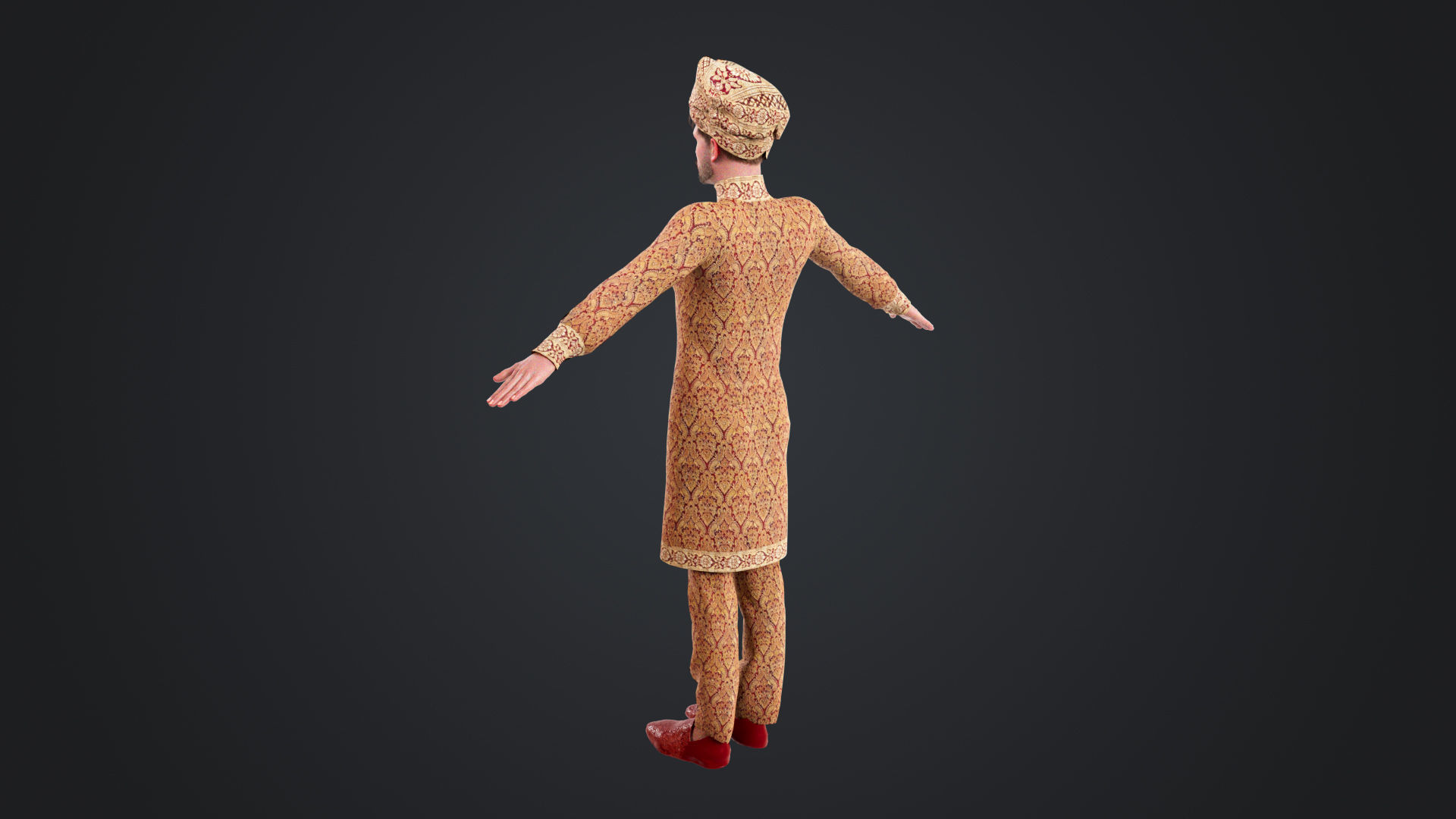 Indian couple Rigged Low-poly 3D model_6