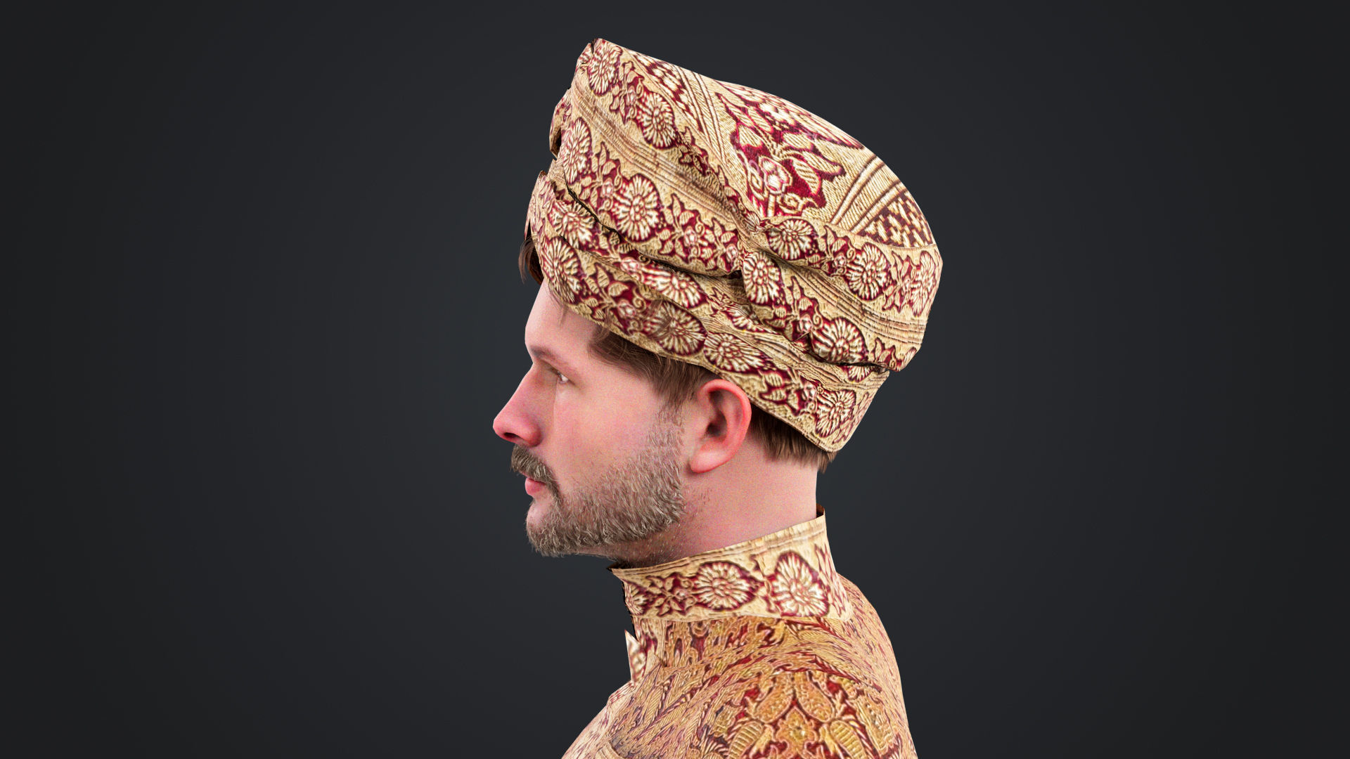 Indian couple Rigged Low-poly 3D model_10