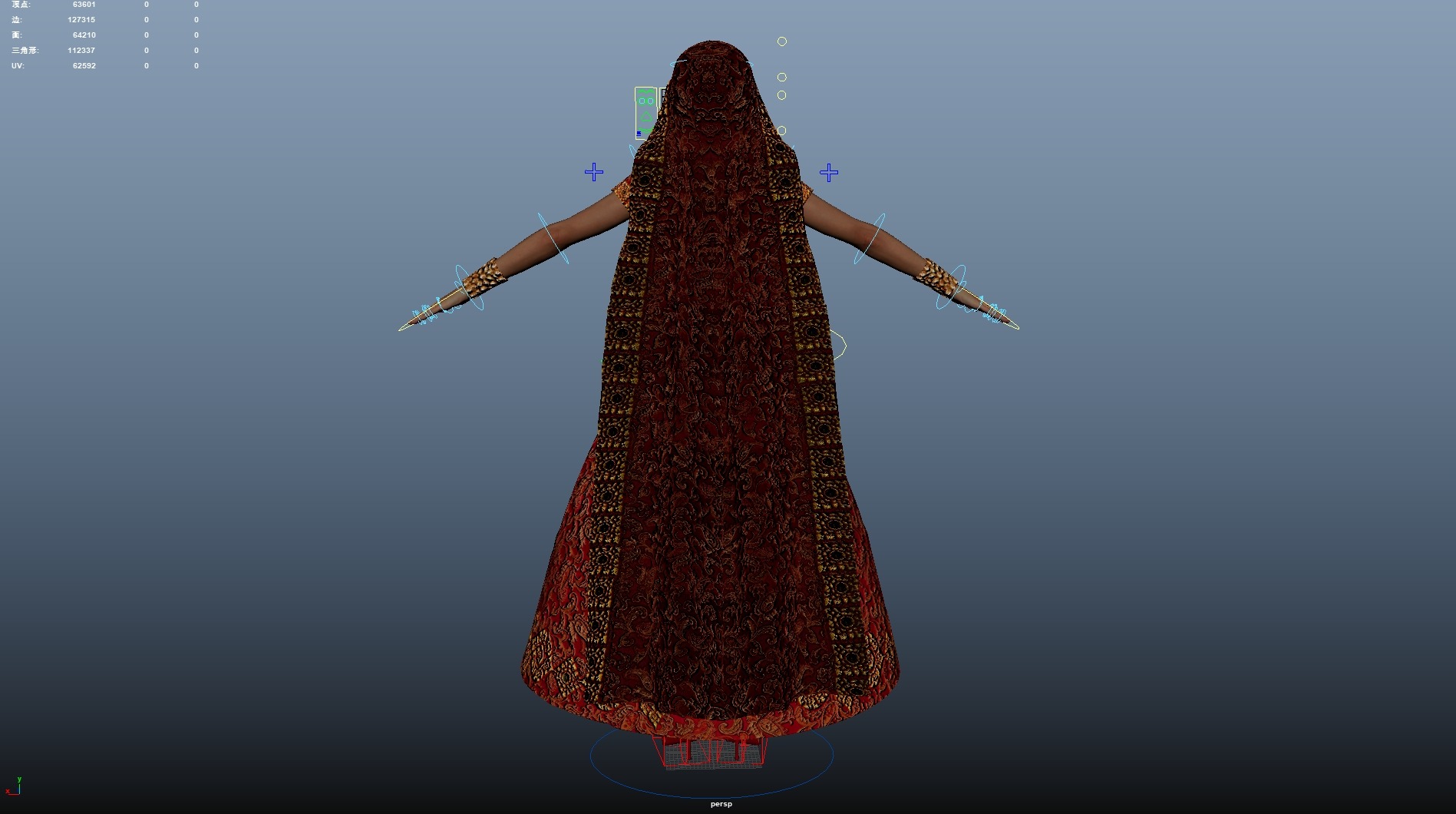 Indian couple Rigged Low-poly 3D model_36