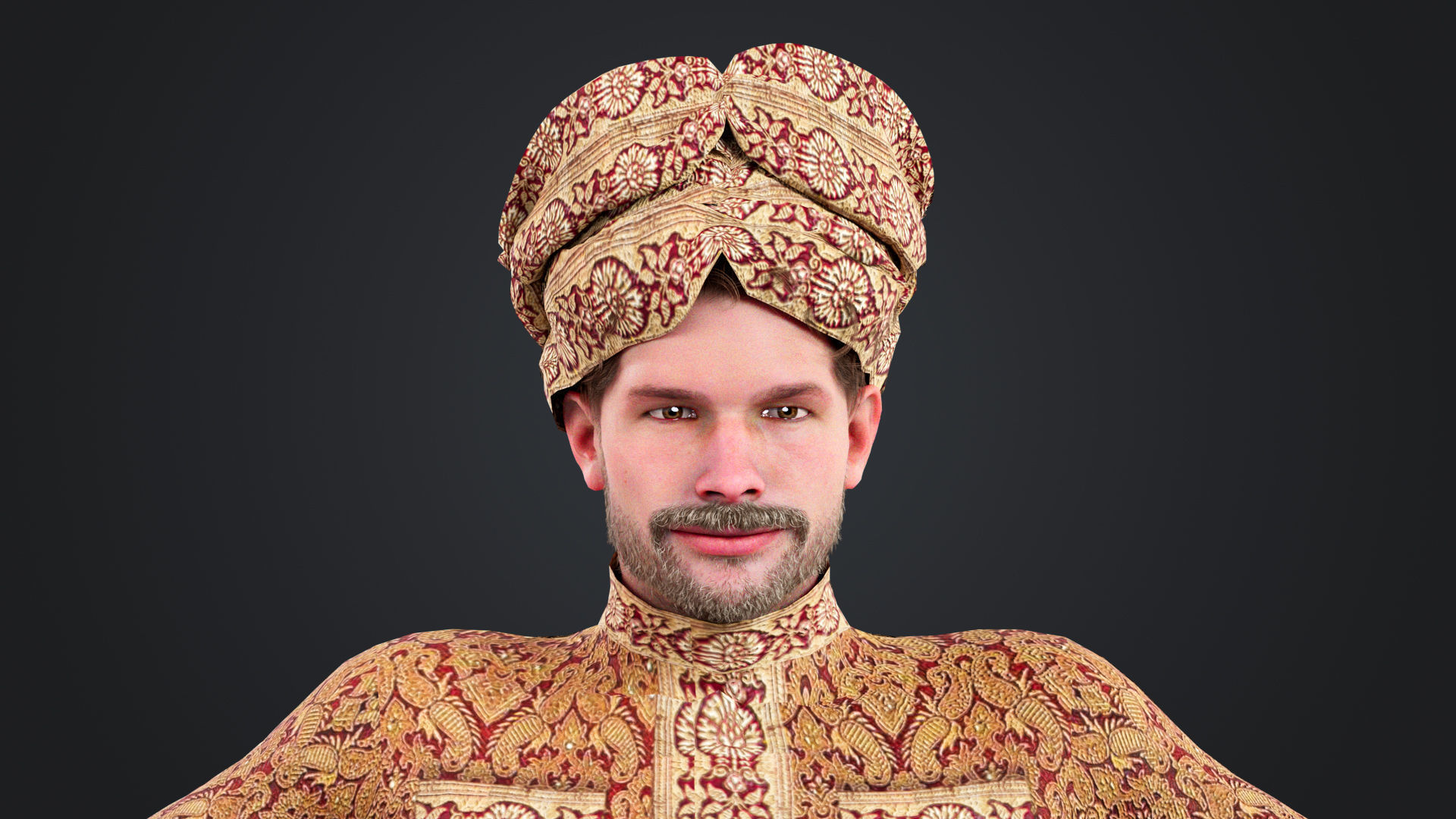 Indian couple Rigged Low-poly 3D model_16