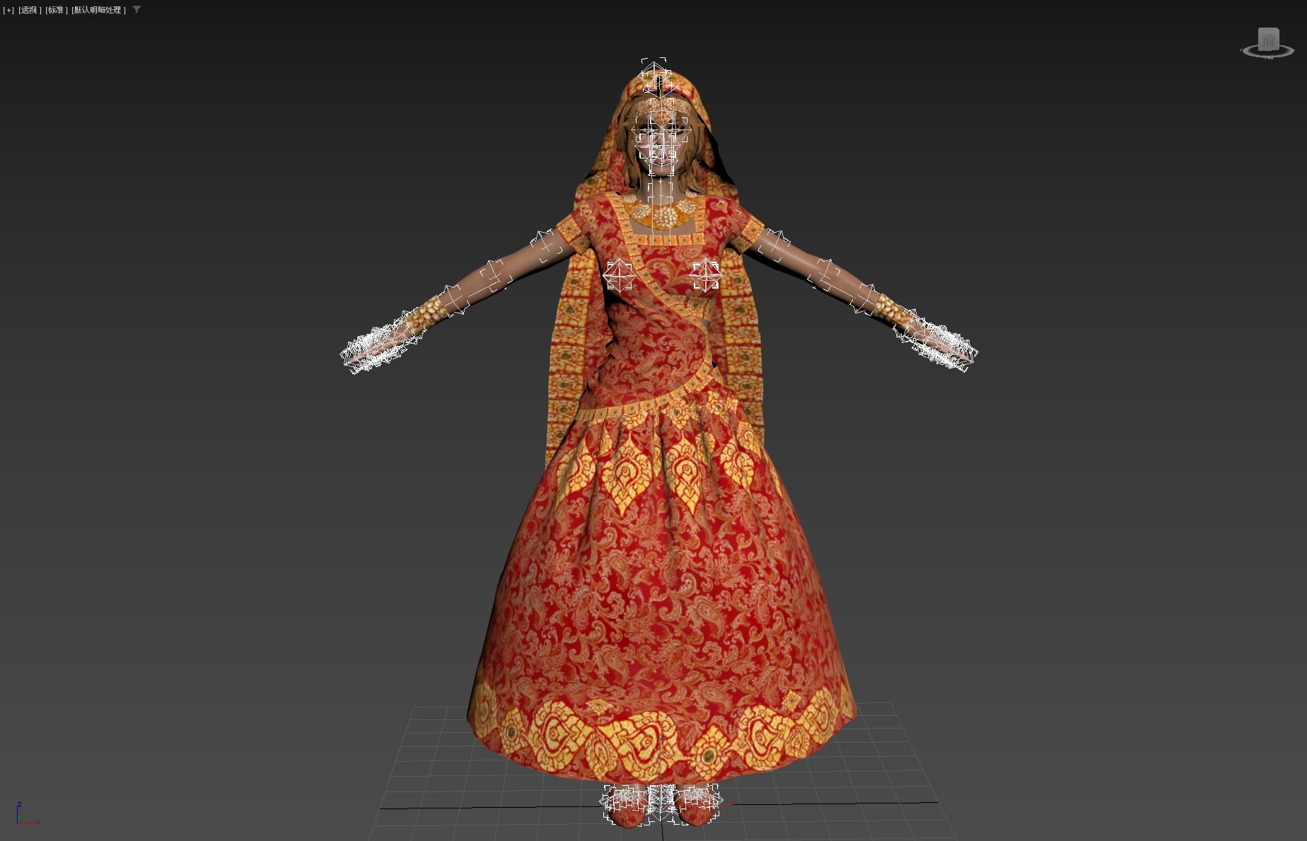 Indian couple Rigged Low-poly 3D model_38