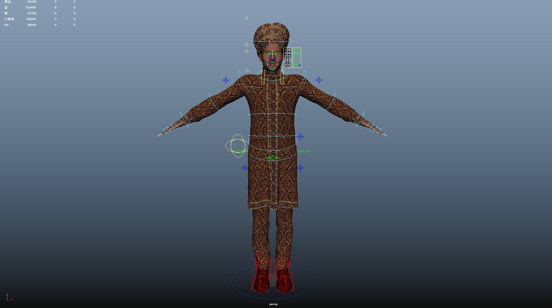 Indian couple Rigged Low-poly 3D model_40