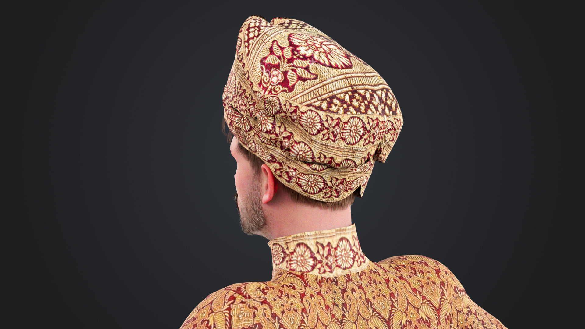 Indian couple Rigged Low-poly 3D model_11