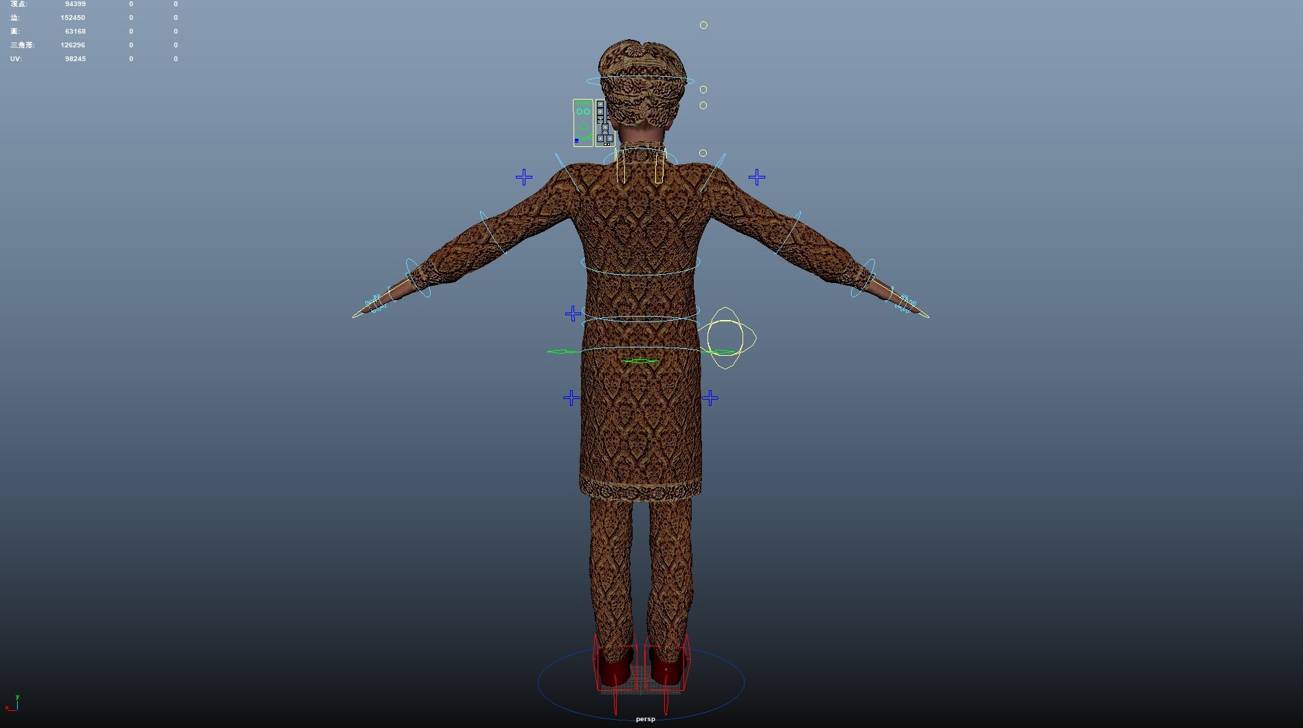 Indian couple Rigged Low-poly 3D model_45