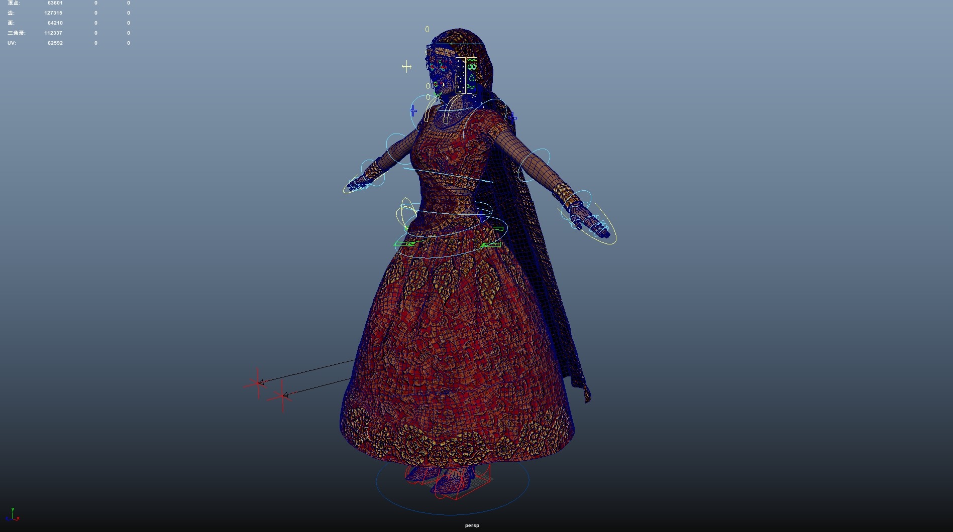 Indian couple Rigged Low-poly 3D model_35