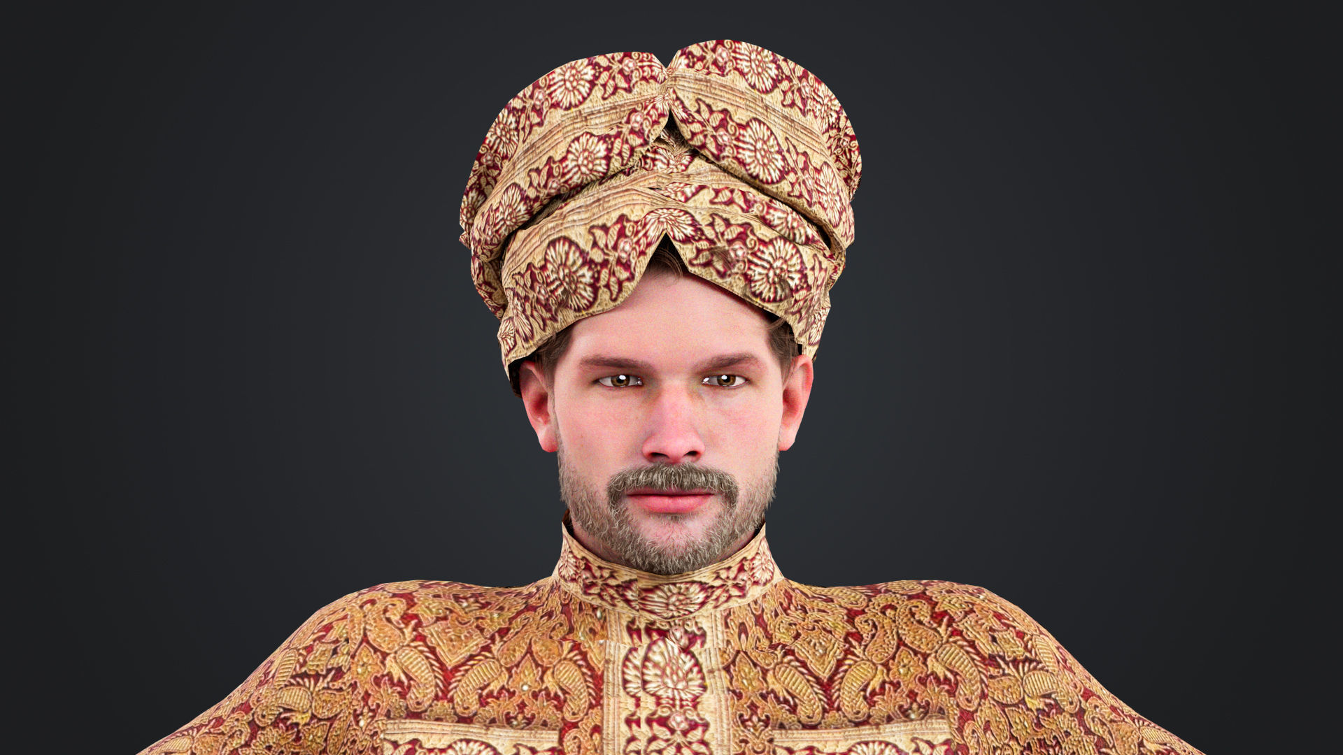 Indian couple Rigged Low-poly 3D model_8