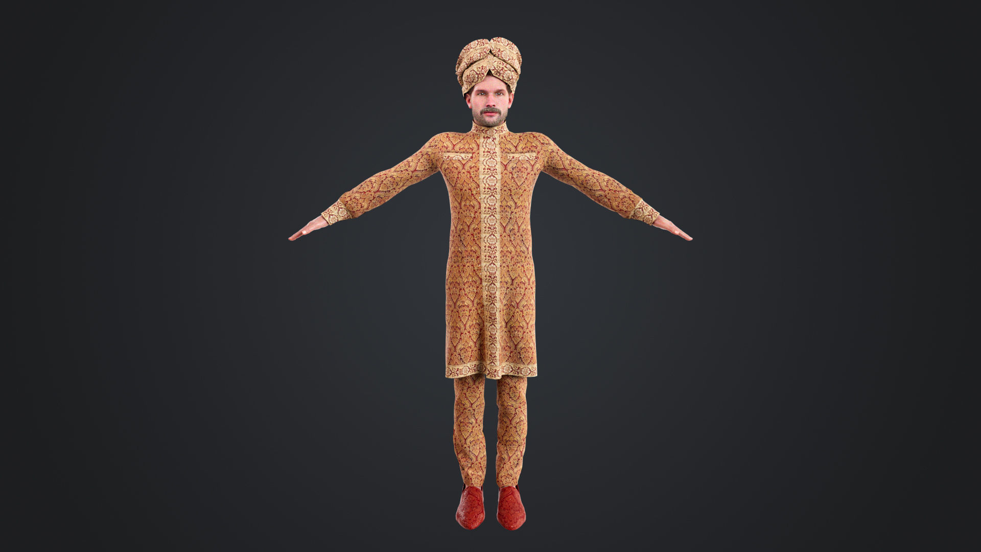Indian couple Rigged Low-poly 3D model_3