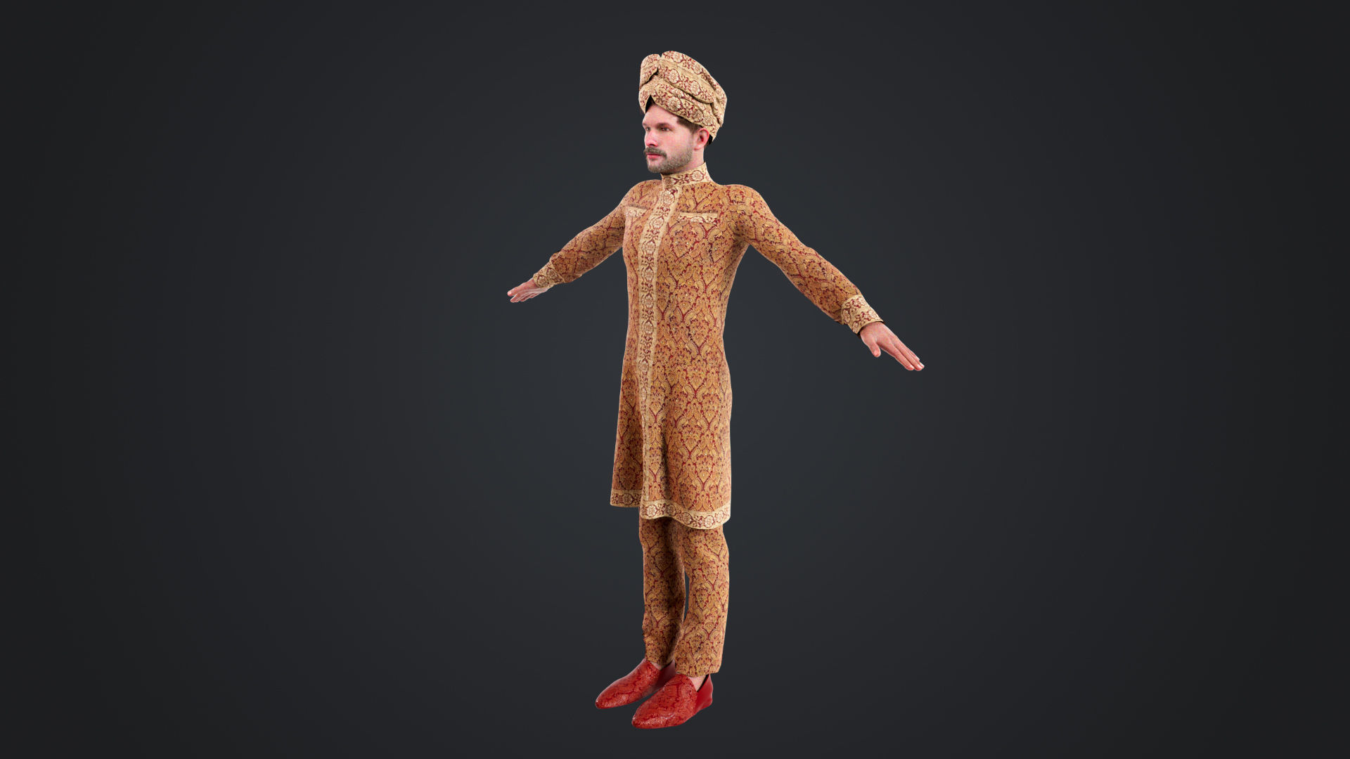 Indian couple Rigged Low-poly 3D model_4