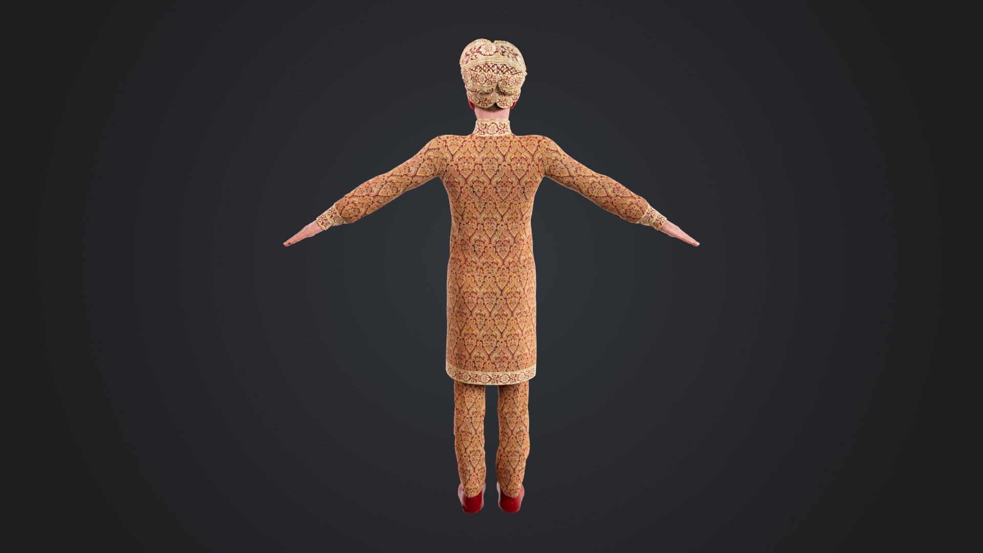 Indian couple Rigged Low-poly 3D model_7