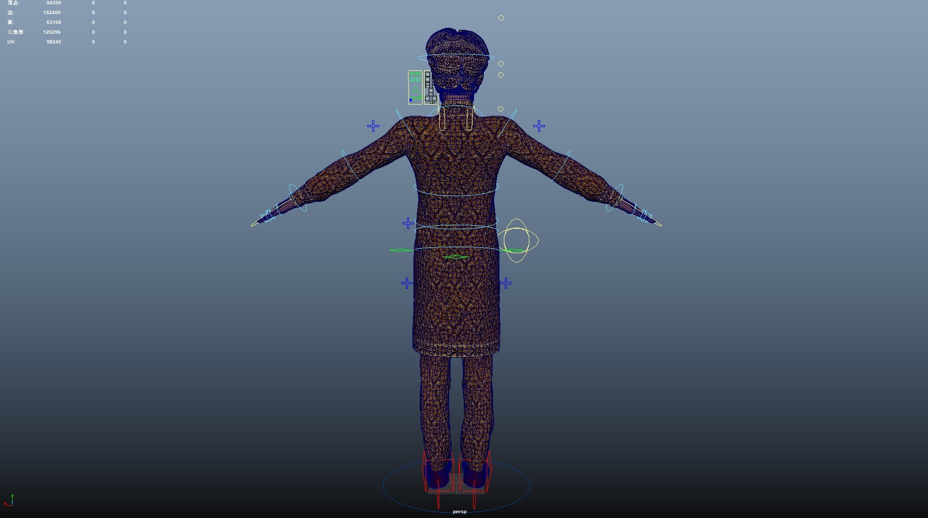 Indian couple Rigged Low-poly 3D model_44