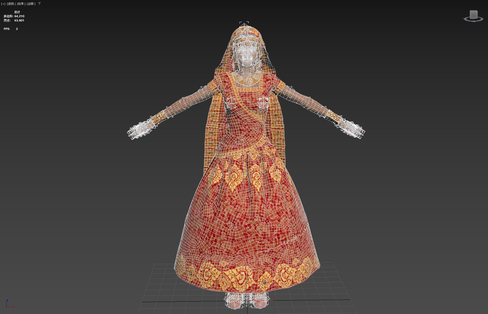 Indian couple Rigged Low-poly 3D model_39