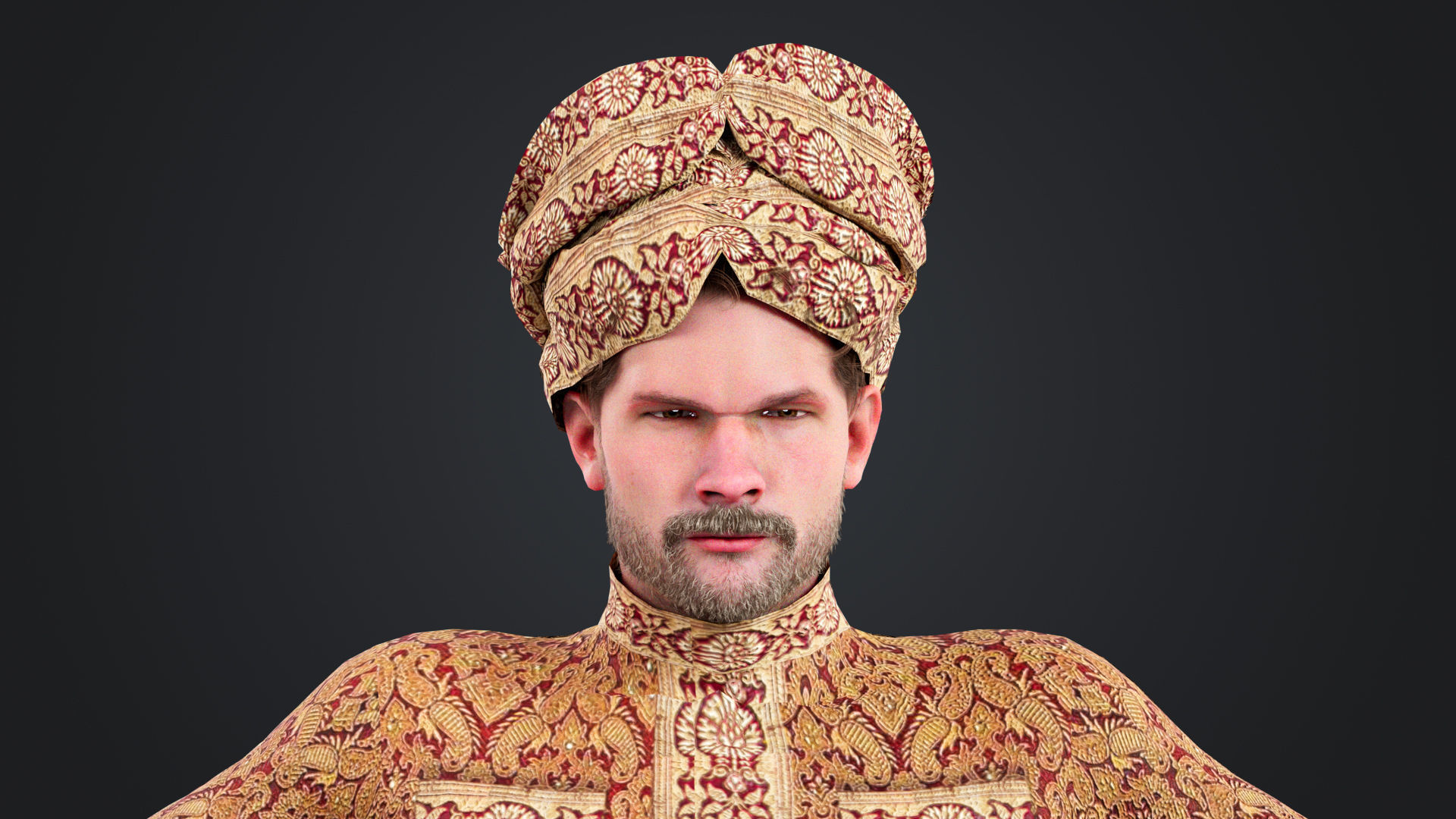 Indian couple Rigged Low-poly 3D model_14