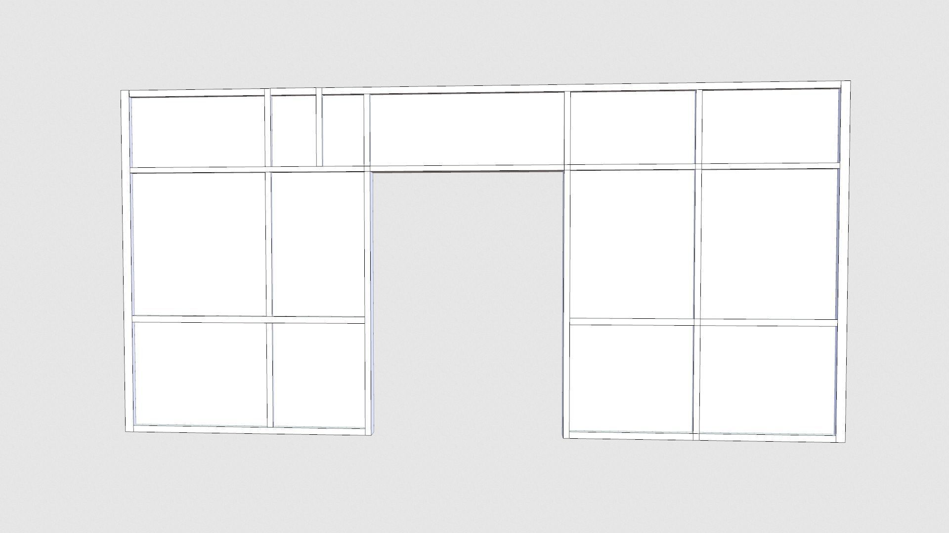 Wooden and Glass Door Low-poly 3D model_8