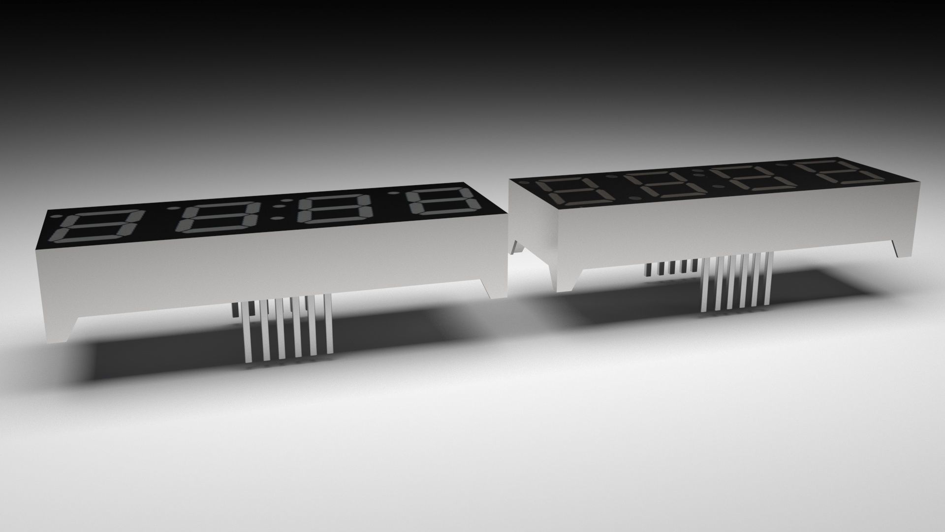 Clock 7 Segmented LED 3D model_2