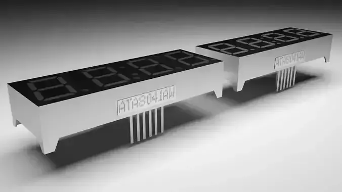 Clock 7 Segmented LED 3D model