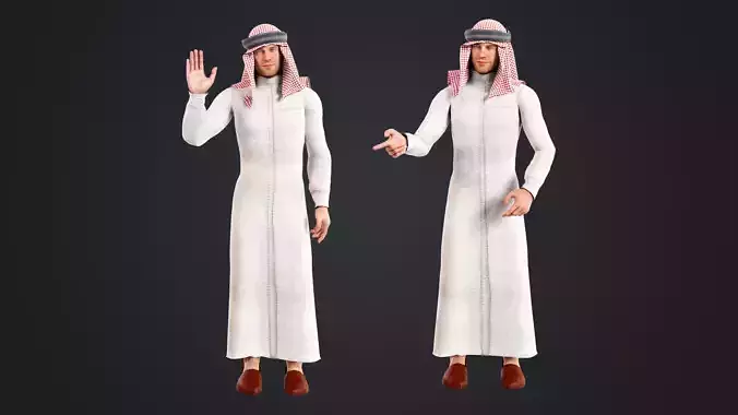 Arab Man Rigged Low-poly 3D model
