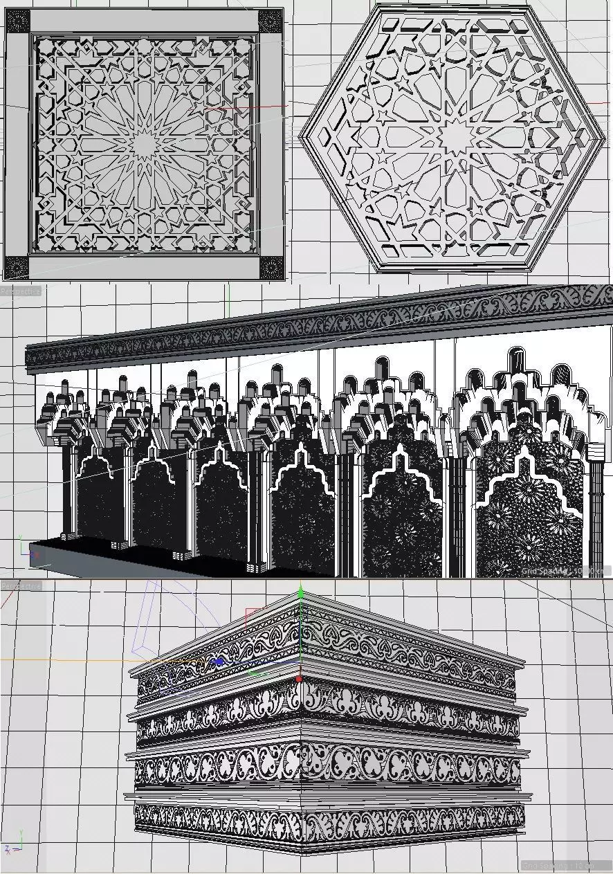 Ceiling 3D model style Arabic morocco ceiling 3D model_5