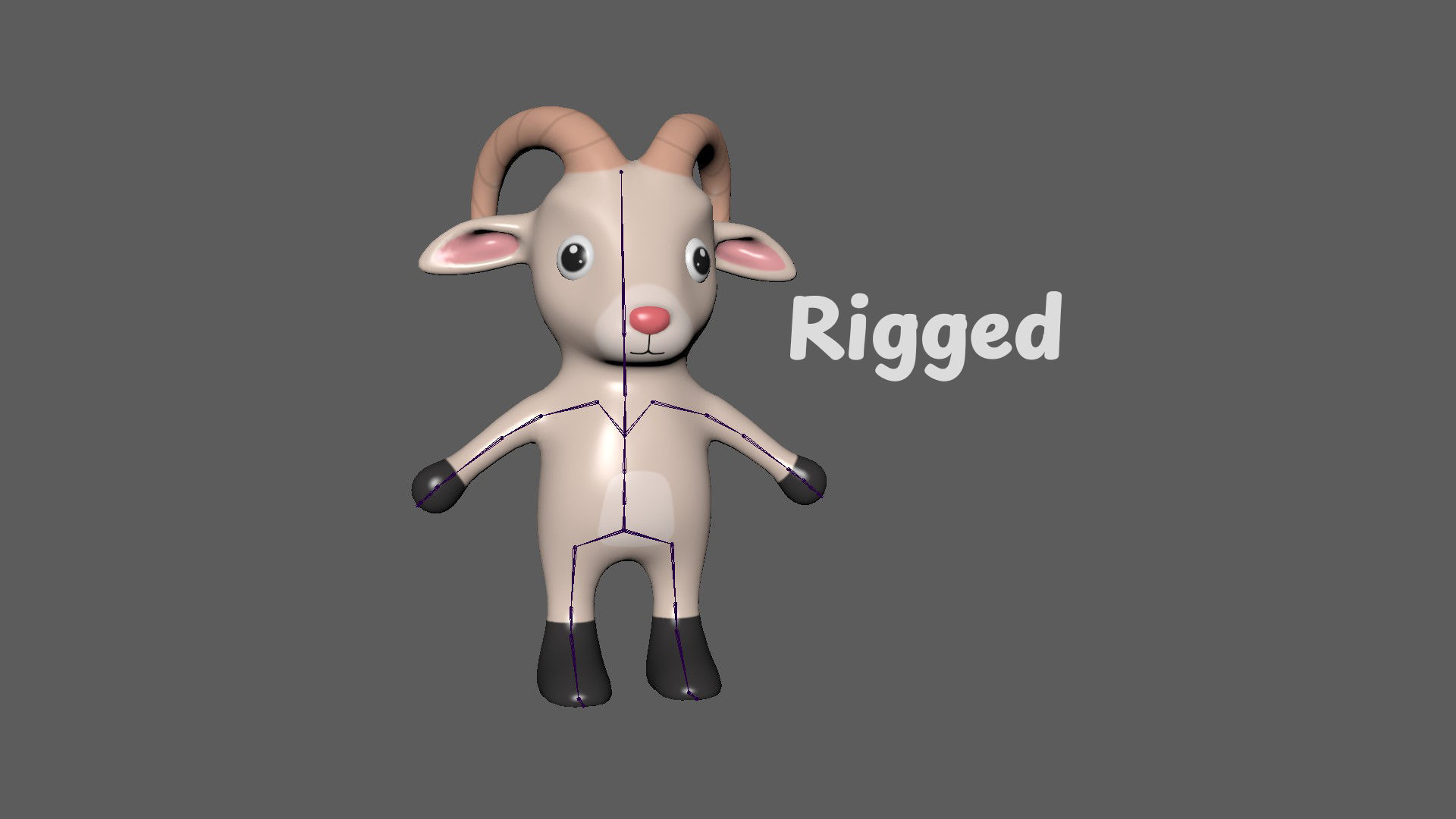 High-Quality 3D Cute Goat - Animated for Games Low-poly 3D model_4